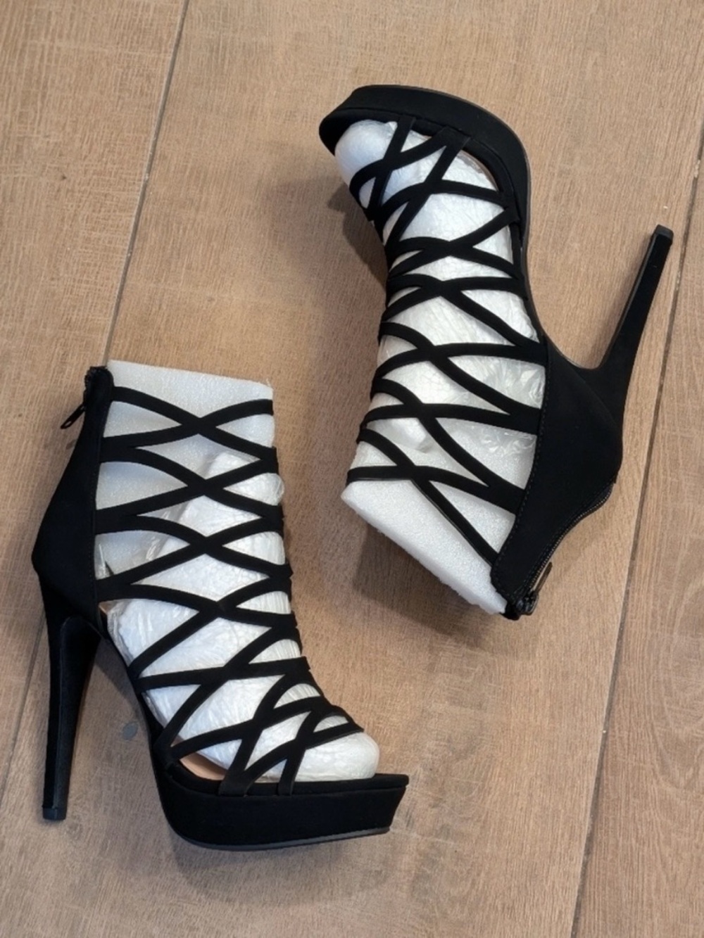 Marco Republic Alexandra Heeled Sandals Black Vegan 5” Heel MSRP $180 Size 7.5